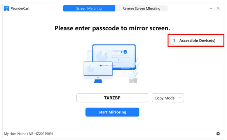WonderCast aplikacija na računalu